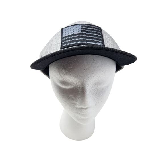 Hooey Leather American Flag Logo Trucker Hat Adjustable Strap Gray One Size - Picture 7 of 8
